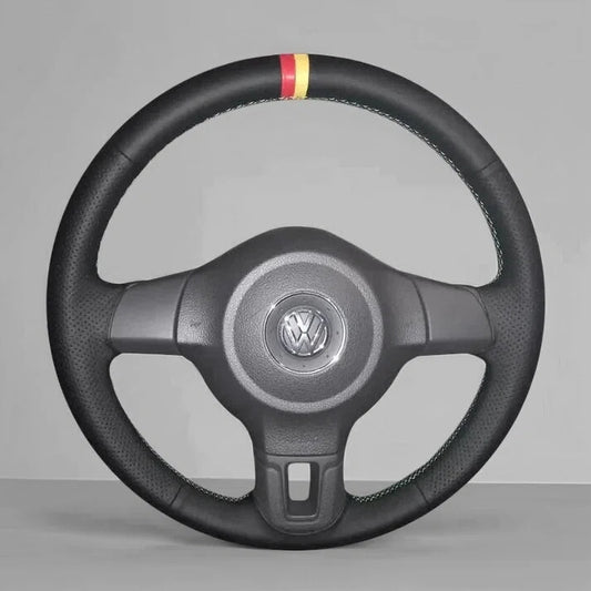 Steering Wheel Cover Wrap For Volkswagen | VW Golf 6 Tiguan Caddy Polo Jetta (Rubber wheel)