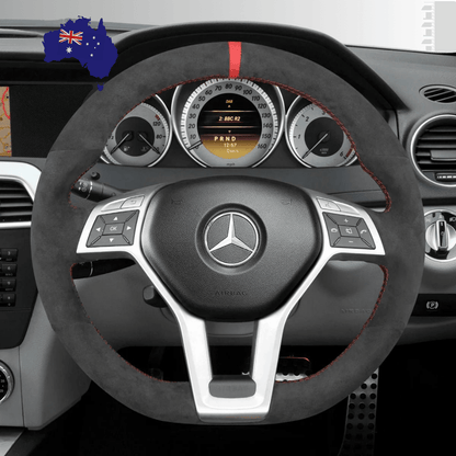 Steering Wheel Cover wrap for Mercedes-benz C-Class W204 / E-Class W212 / CLS-Class C218 / GLA 45 AMG X156 / SL-Class R231 / SLK-Class R172 2012-2016