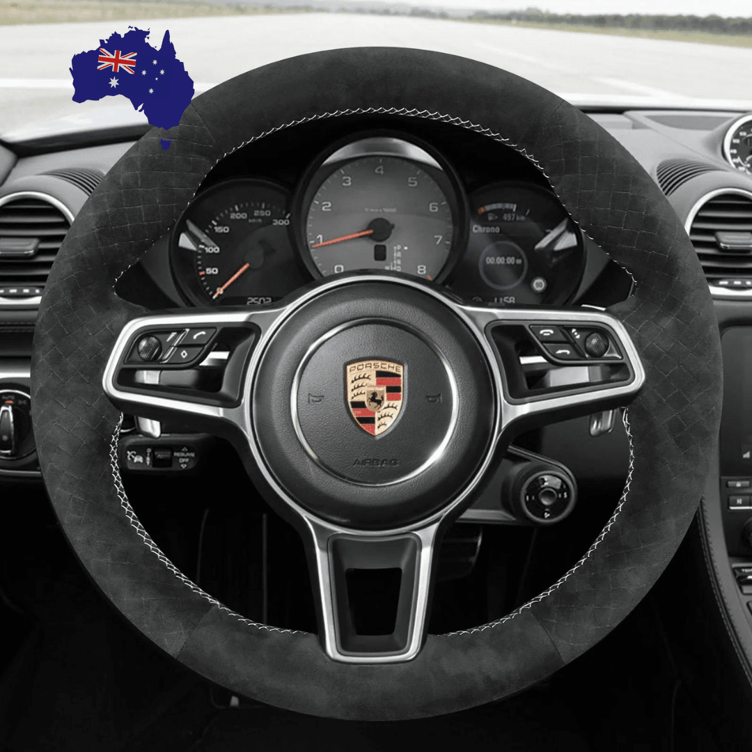 Steering Wheel Cover wrap for Porsche 911 718 Boxster Cayman 718 Spyder 918 Spyder Cayenne Macan Panamera