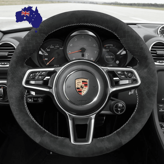 Steering Wheel Cover wrap for Porsche 911 718 Boxster Cayman 718 Spyder 918 Spyder Cayenne Macan Panamera