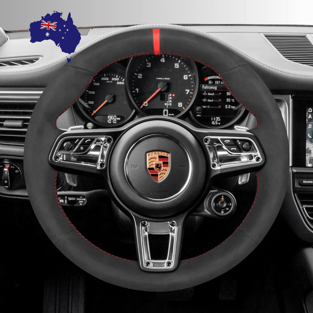 Steering Wheel Cover wrap for Porsche 911 718 Boxster Cayman 718 Spyder 918 Spyder Cayenne Macan Panamera