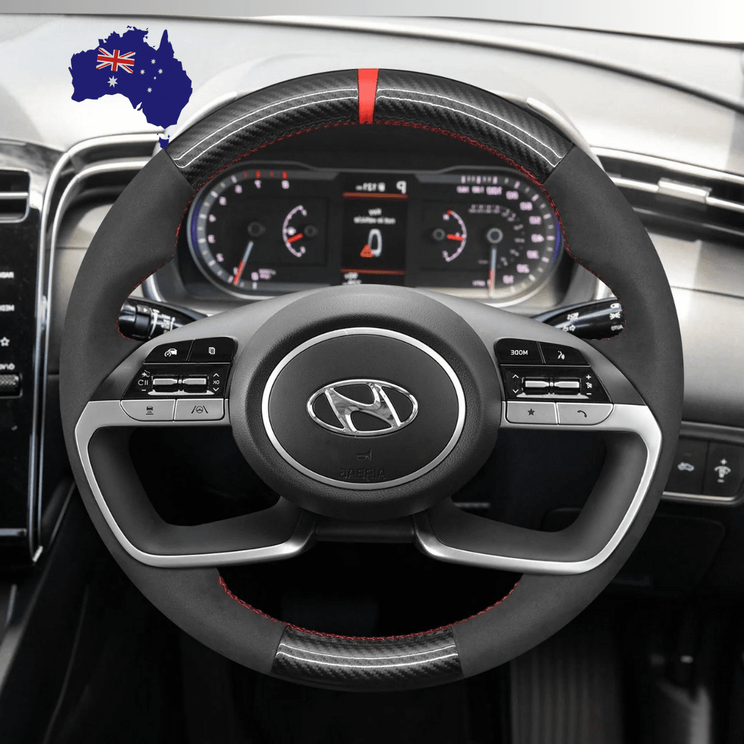Steering Wheel Cover wrap for Hyundai Tucson / Tucson IV/ i20 III / Bayon/ i30 Sedan (Active/Elite)