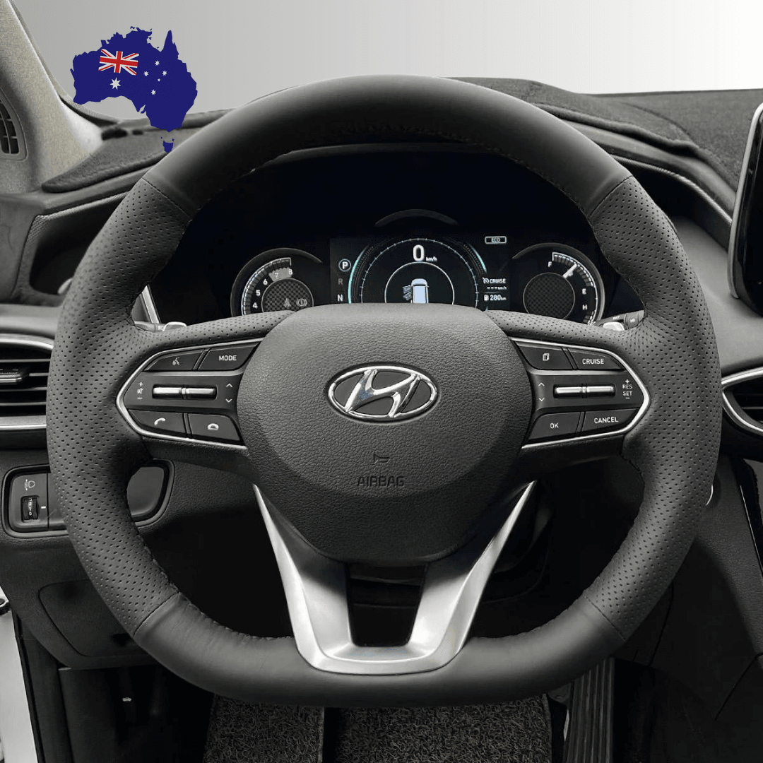 Steering Wheel Cover wrap for Hyundai Santa Fe (IV) 2018-2023 / Palisade 2020-2022