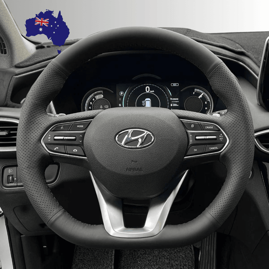 Steering Wheel Cover wrap for Hyundai Santa Fe (IV) 2018-2023 / Palisade 2020-2022