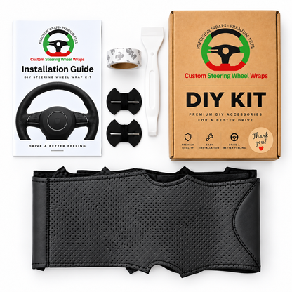 Leather Steering Wheel Cover Wrap for Isuzu | D-MAX 2013- 2015
