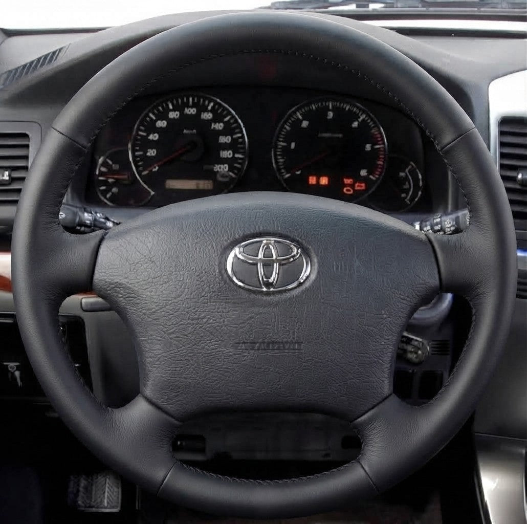 Leather Steering Wheel Cover Wrap for Toyota 4Runner Camry Highlander Land Cruiser Prado Sequoia Sienna Tacoma Tundra Fortuner Hilux 2003-2009