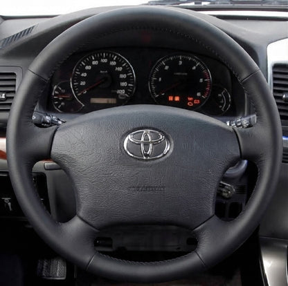 Leather Steering Wheel Cover Wrap for Toyota 4Runner Camry Highlander Land Cruiser Prado Sequoia Sienna Tacoma Tundra Fortuner Hilux 2003-2009