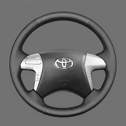 Leather Steering Wheel Cover Wrap for Toyota Fortuner Hilux SR5 2011-2015