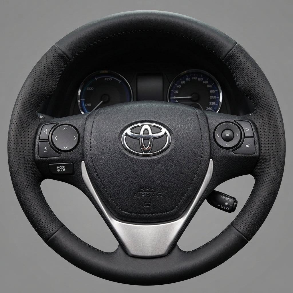 Leather Steering Wheel Cover Wrap for Car Toyota RAV4 and Corolla 2012-2017