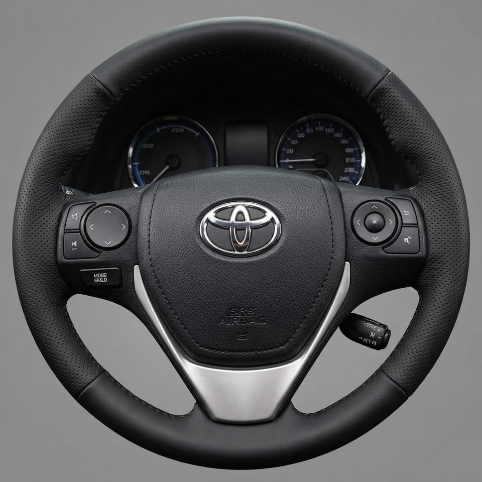 Leather Steering Wheel Cover Wrap for Car Toyota RAV4 and Corolla 2012-2017