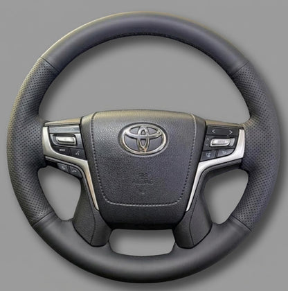 Leather Steering Wheel Cover Wrap for Toyota Land Cruiser Prado 150 Series 200 Series Crown 2013-2024