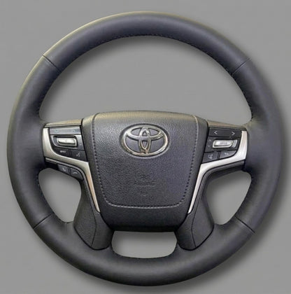 Leather Steering Wheel Cover Wrap for Toyota Land Cruiser Prado 150 Series 200 Series Crown 2013-2024