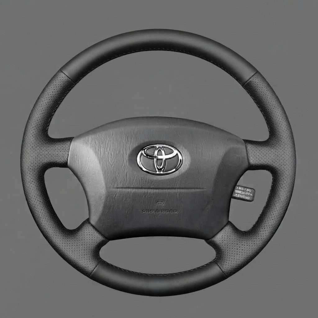 Leather Steering Wheel Cover Wrap for Toyota Land Cruiser Prado 100 Series 1995-2002