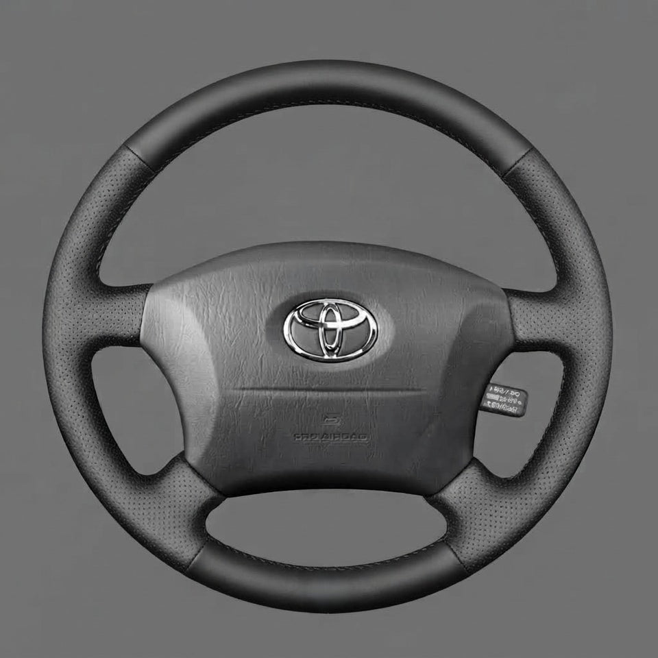 Leather Steering Wheel Cover Wrap for Toyota Land Cruiser Prado 100 Series 1995-2002