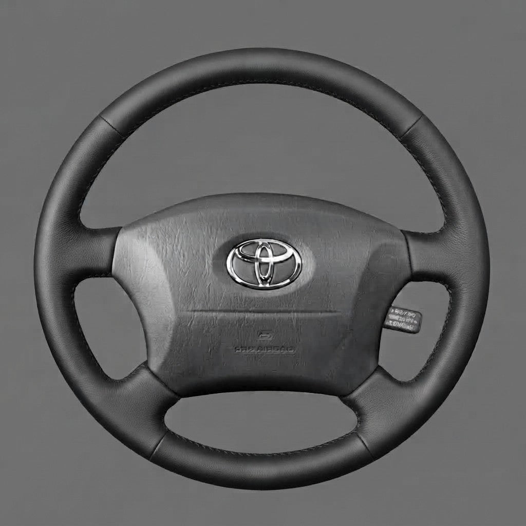 Leather Steering Wheel Cover Wrap for Toyota Land Cruiser Prado 100 Series 1995-2002