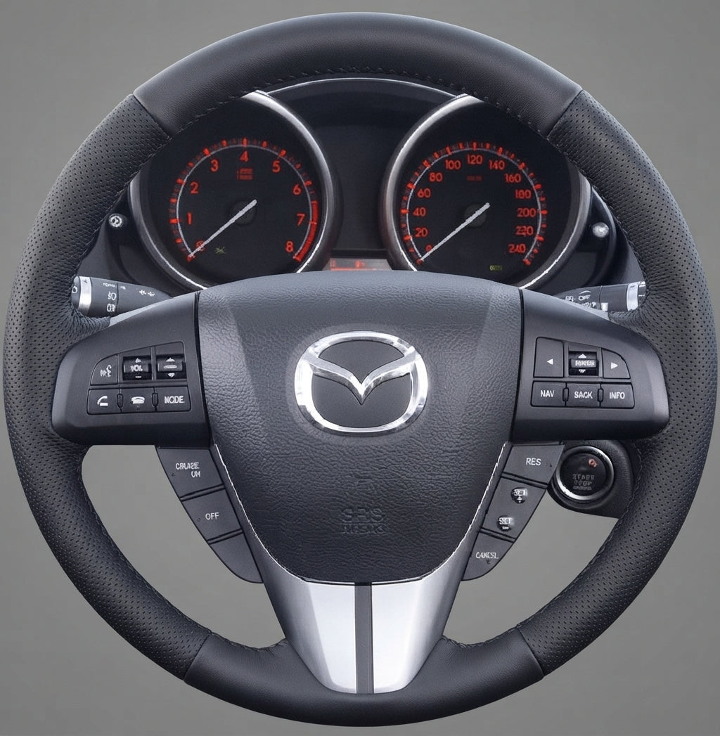 Leather Steering Wheel Cover Wrap for Mazda | 3 Axela 5 CX7 2008-2013