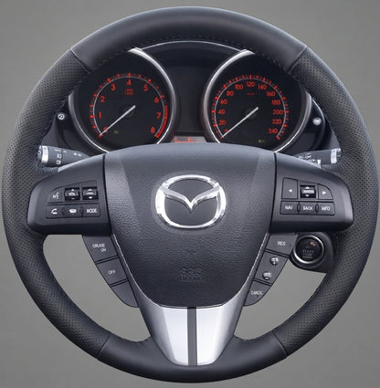 Leather Steering Wheel Cover Wrap for Mazda | 3 Axela 5 CX7 2008-2013