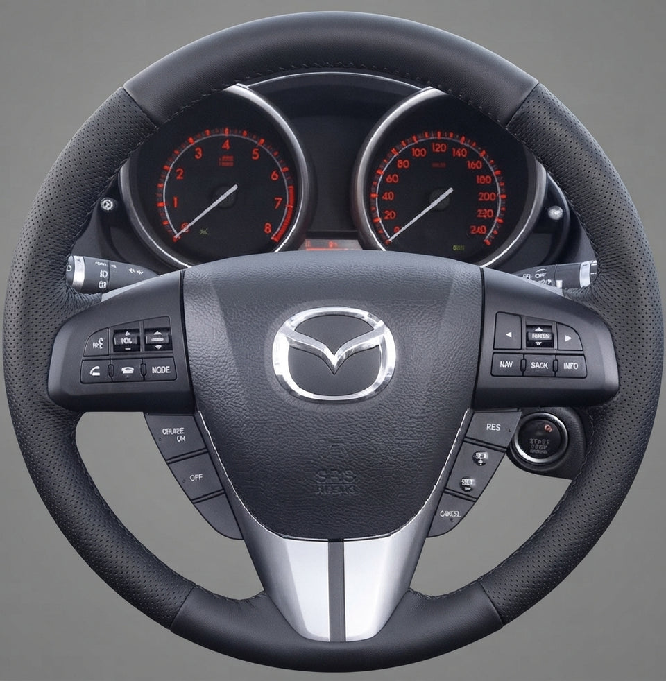 Leather Steering Wheel Cover Wrap for Mazda | 3 Axela 5 CX7 2008-2013
