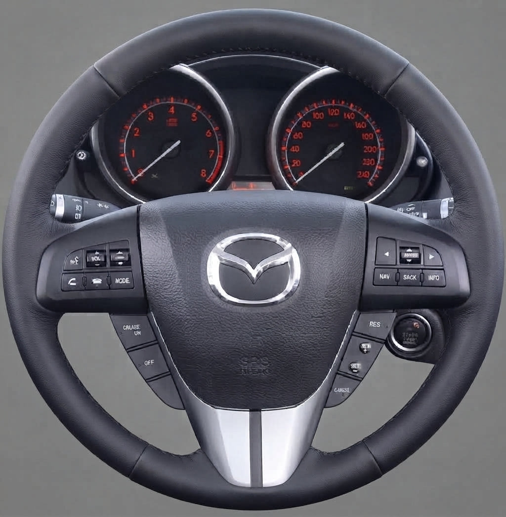 Leather Steering Wheel Cover Wrap for Mazda | 3 Axela 5 CX7 2008-2013