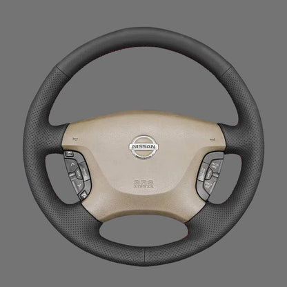 Leather Steering Wheel Cover Wrap for Nissan | Patrol Y61 Maxima Pathfinder Elgrand E51 1997-2015