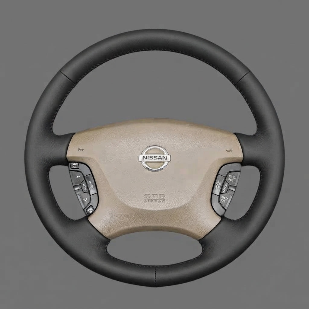 Leather Steering Wheel Cover Wrap for Nissan | Patrol Y61 Maxima Pathfinder Elgrand E51 1997-2015