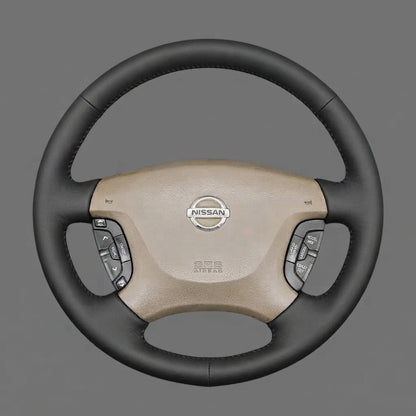 Leather Steering Wheel Cover Wrap for Nissan | Patrol Y61 Maxima Pathfinder Elgrand E51 1997-2015