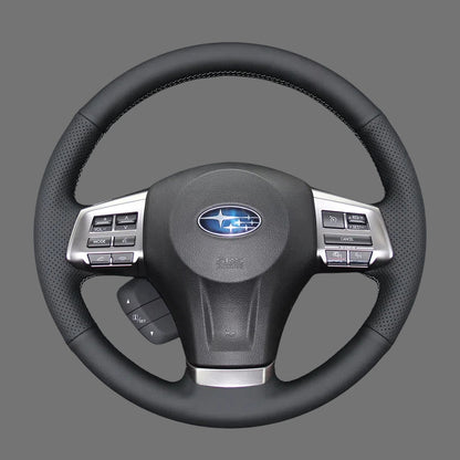 Leather Steering Wheel Cover Wrap for Subaru | Impreza Forester Legacy XV Crosstrek Outback 2012-2016