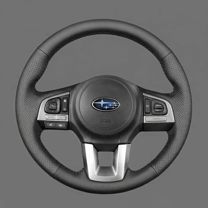 Leather Steering Wheel Cover Wrap for Subaru | XV Legacy Outback Forester Crosstrek 2015-2018