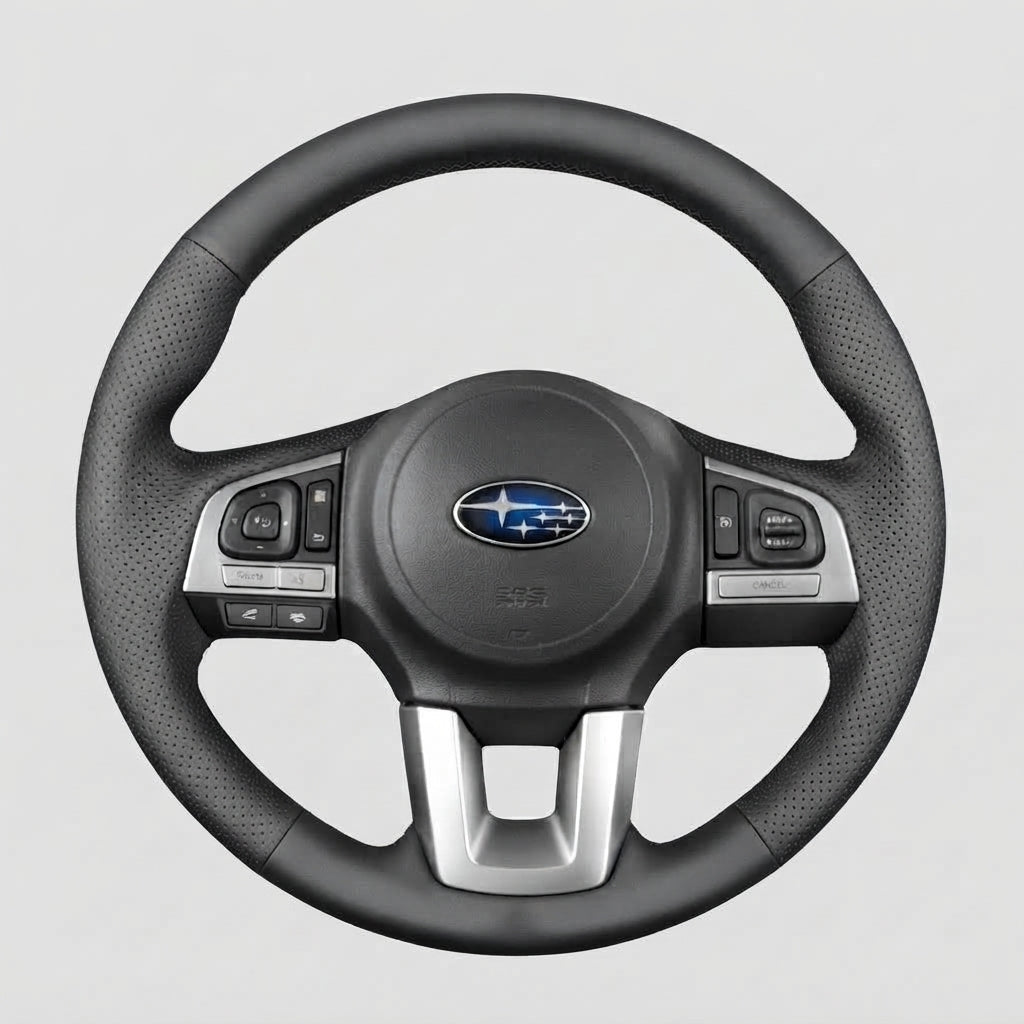 Leather Steering Wheel Cover Wrap for Subaru | XV Legacy Outback Forester Crosstrek 2015-2018