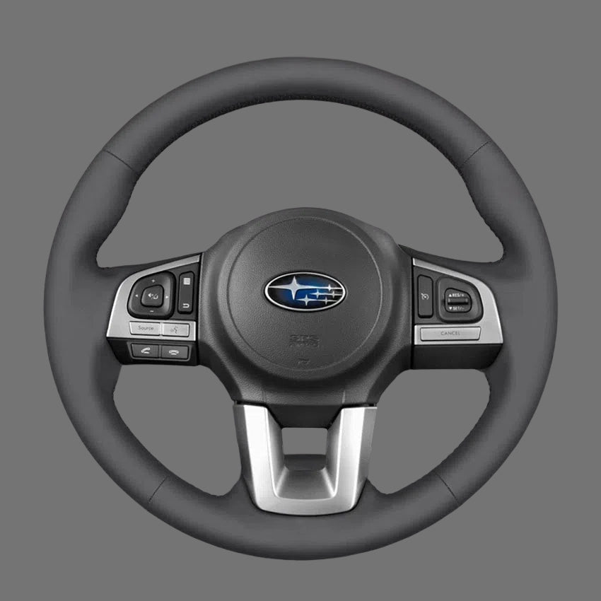 Leather Steering Wheel Cover Wrap for Subaru | XV Legacy Outback Forester Crosstrek 2015-2018