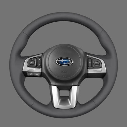 Leather Steering Wheel Cover Wrap for Subaru | XV Legacy Outback Forester Crosstrek 2015-2018