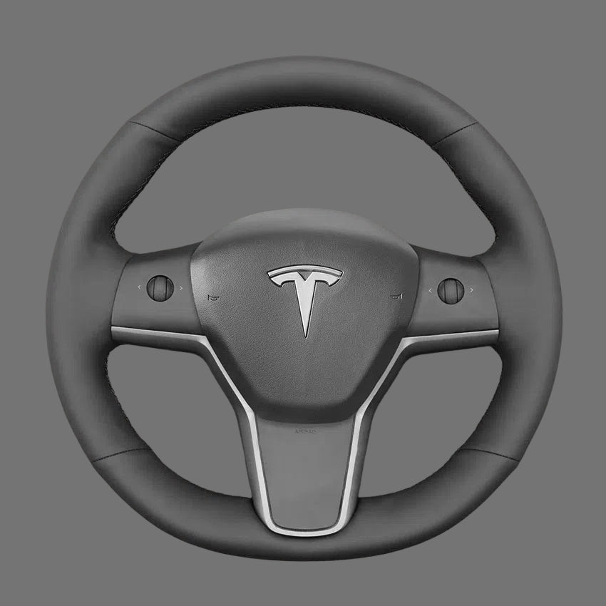 Leather Steering Wheel Cover Wrap for Tesla | Model 3 Y 3P YP 2017-2023
