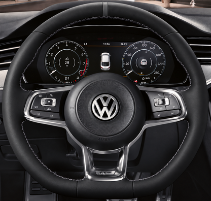 Leather Steering Wheel Cover Wrap for Volkswagen VW Golf GTI 7 2015-2021 / Golf R 2015-2019 / Jetta GLI 2015-2018