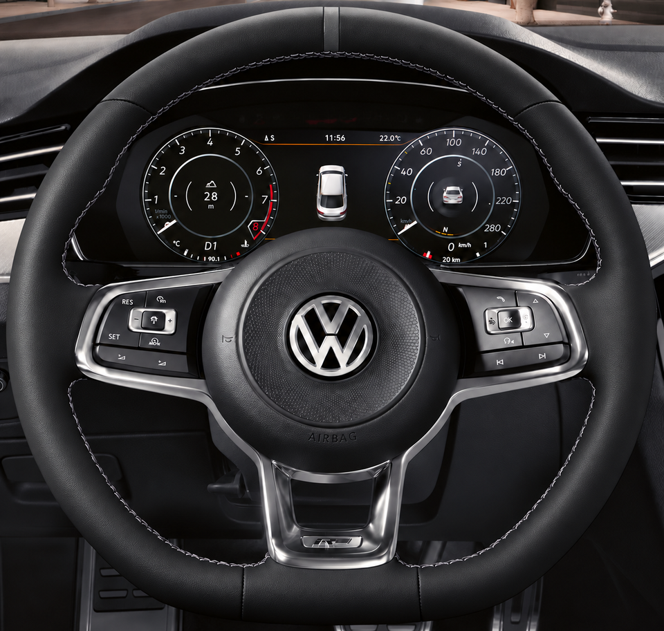 Leather Steering Wheel Cover Wrap for Volkswagen VW Golf GTI 7 2015-2021 / Golf R 2015-2019 / Jetta GLI 2015-2018