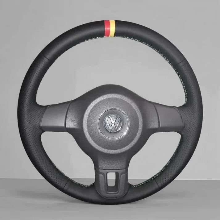 Steering Wheel Cover Wrap For Volkswagen | VW Golf 6 Tiguan Caddy Polo Jetta (Rubber wheel)