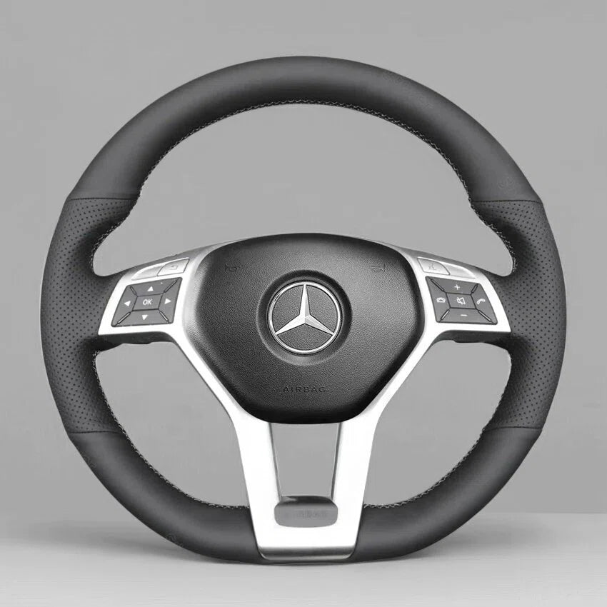 Steering Wheel Cover wrap for Mercedes-benz C-Class W204 / E-Class W212 / CLS-Class C218 / GLA 45 AMG X156 / SL-Class R231 / SLK-Class R172 2012-2016