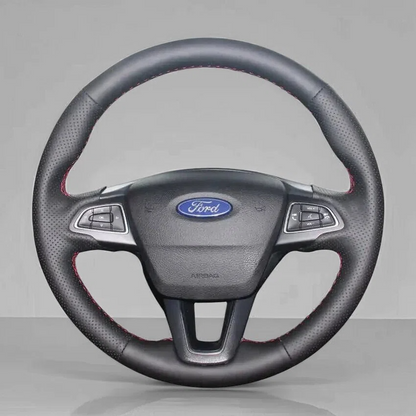 Steering Wheel Cover Wrap for Ford Focus III Escape Ecosport Kuga Grand C-MAX 2015-2023