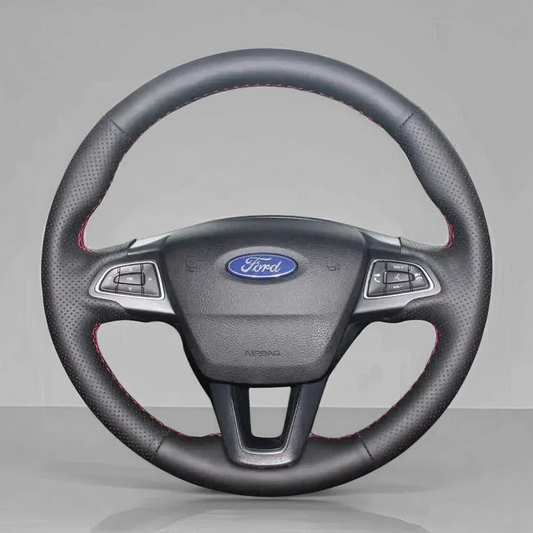 Steering Wheel Cover Wrap for Ford Focus III Escape Ecosport Kuga Grand C-MAX 2015-2023