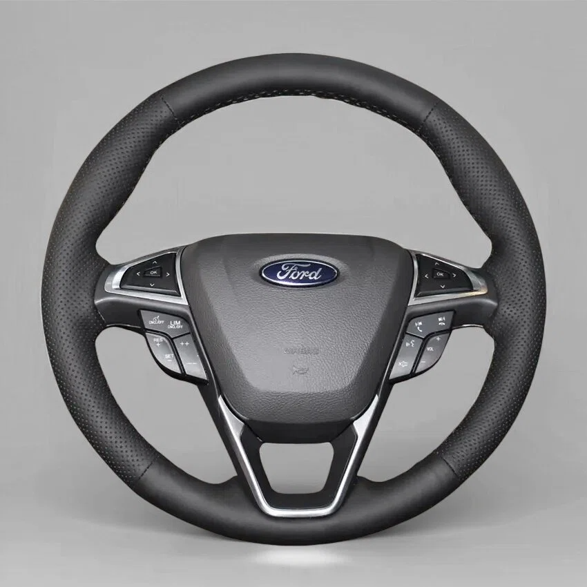 Steering Wheel Cover Wrap for Ford Edge Fusion Galaxy Mondeo S-Max 2013-2024