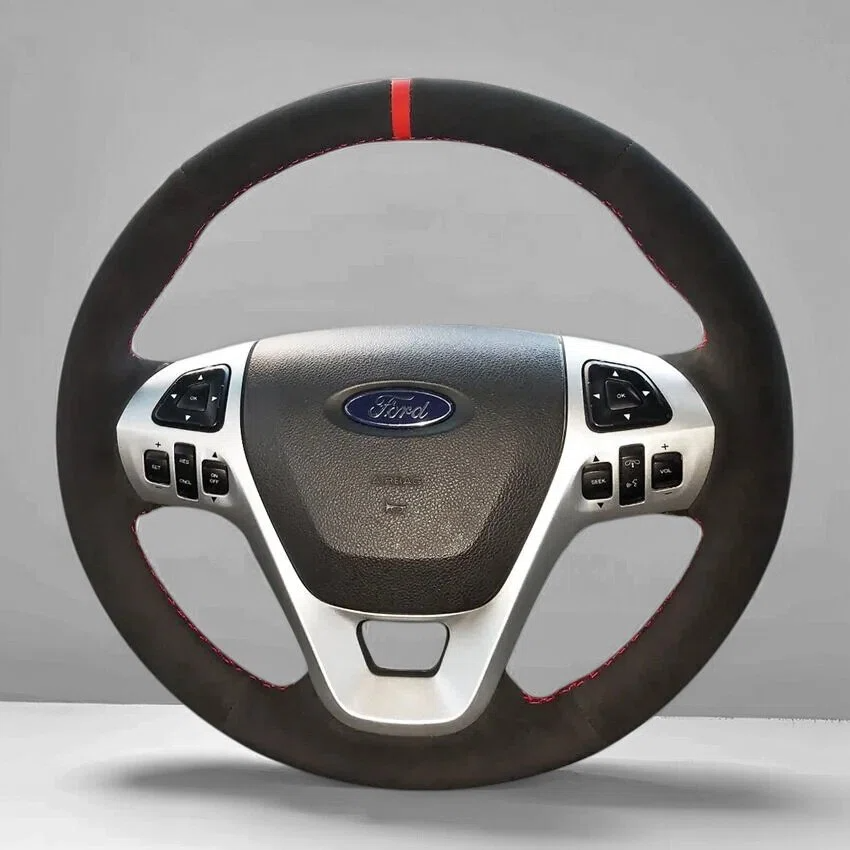 Steering Wheel Cover Wrap for Ford Edge Explorer Flex Taurus Interceptor 2011-2019
