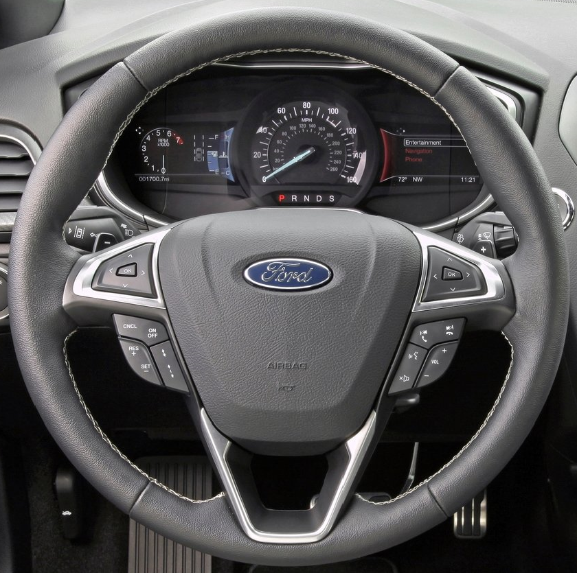 Steering Wheel Cover Wrap for Ford Edge Fusion Galaxy Mondeo S-Max 2013-2024
