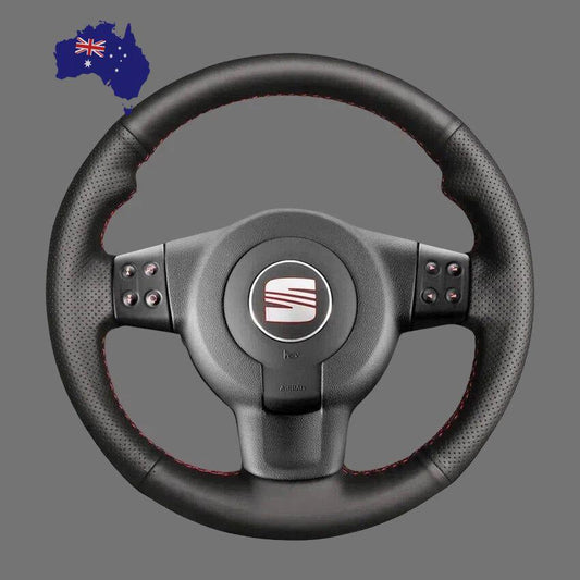 Steering-Wheel-Cover-for-Seat-Leon-FR-Cupra-MK2-1P-Ibiza-FR-6L-Multifunction-2005-2009