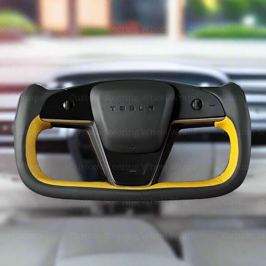 Steering-wheel-wrap-cover-alcantara-mesh-custom-perfect-fit-black-leather-tesla