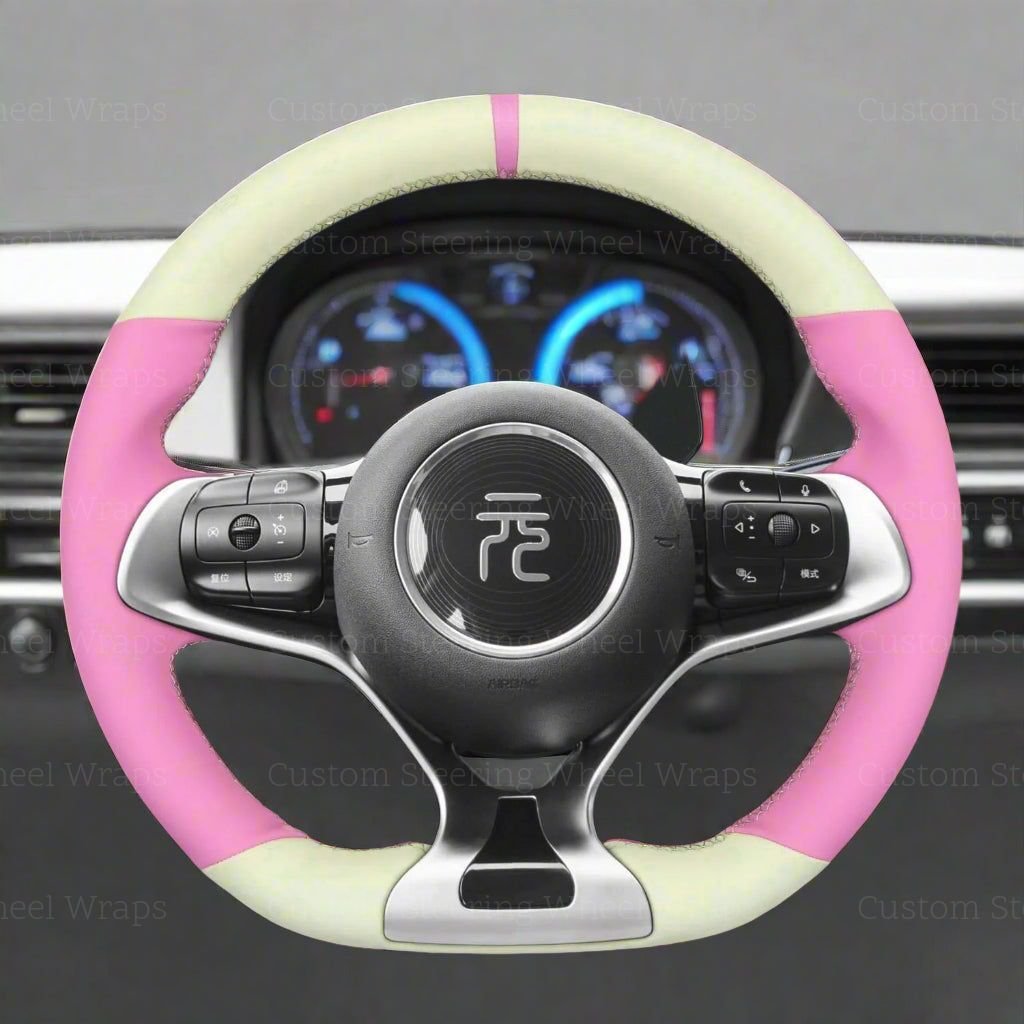 Steering-wheel-wrap-cover-alcantara-mesh-custom-perfect-fit-pink-leather