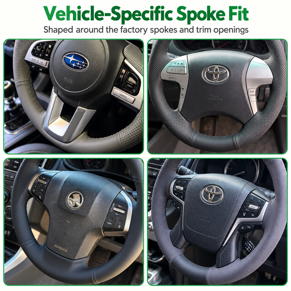 Leather Steering Wheel Cover Wrap for Isuzu | D-MAX 2013- 2015