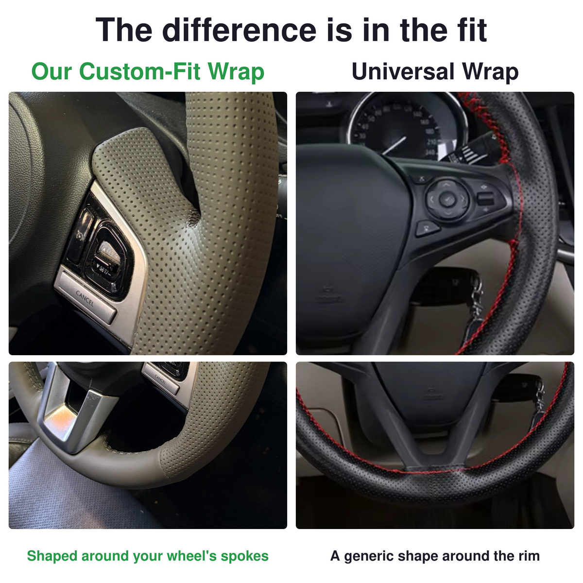 Leather Steering Wheel Cover Wrap for Isuzu | D-MAX 2013- 2015
